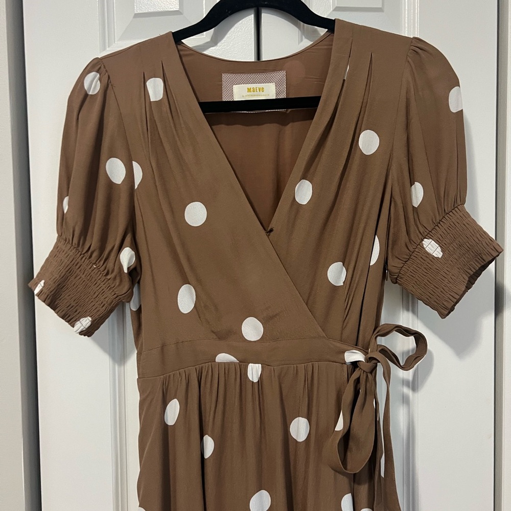 Anthropologie Maeve Bernice Polka Dot Wrap Dress (Size 4) - Picture 7 of 10
